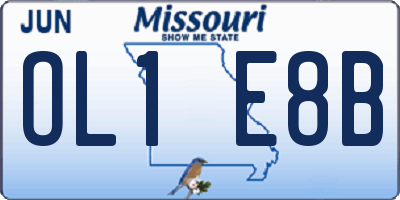 MO license plate OL1E8B
