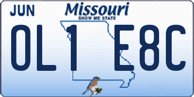 MO license plate OL1E8C