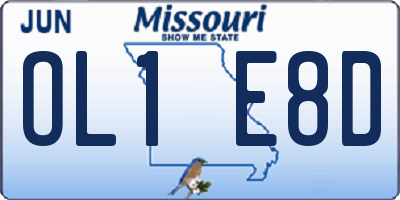 MO license plate OL1E8D