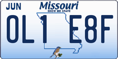 MO license plate OL1E8F