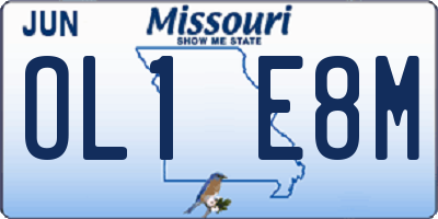 MO license plate OL1E8M