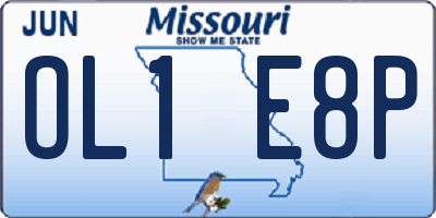 MO license plate OL1E8P