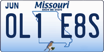 MO license plate OL1E8S