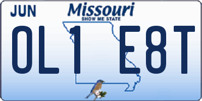MO license plate OL1E8T
