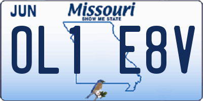 MO license plate OL1E8V