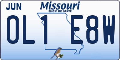 MO license plate OL1E8W