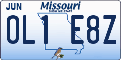 MO license plate OL1E8Z