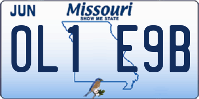 MO license plate OL1E9B