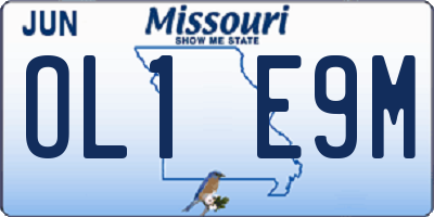 MO license plate OL1E9M