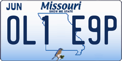 MO license plate OL1E9P