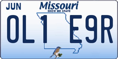 MO license plate OL1E9R