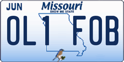 MO license plate OL1F0B