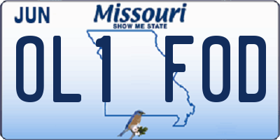 MO license plate OL1F0D