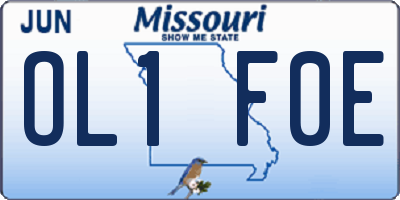 MO license plate OL1F0E