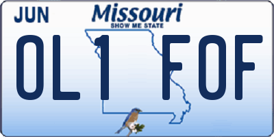 MO license plate OL1F0F