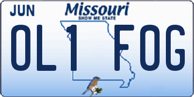 MO license plate OL1F0G