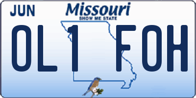 MO license plate OL1F0H
