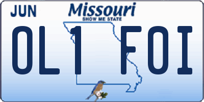 MO license plate OL1F0I
