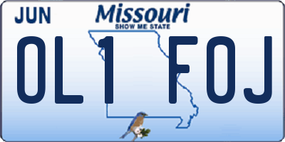 MO license plate OL1F0J