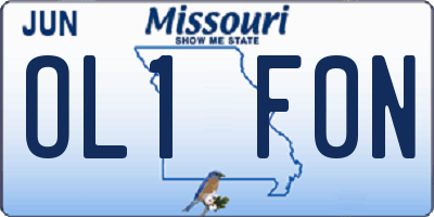 MO license plate OL1F0N