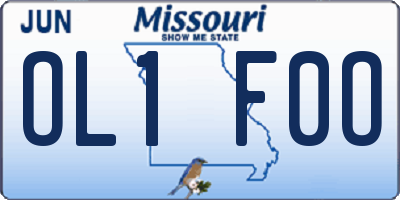 MO license plate OL1F0O