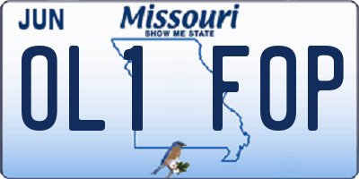 MO license plate OL1F0P