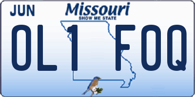 MO license plate OL1F0Q
