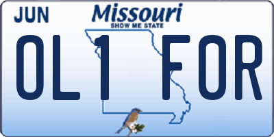 MO license plate OL1F0R