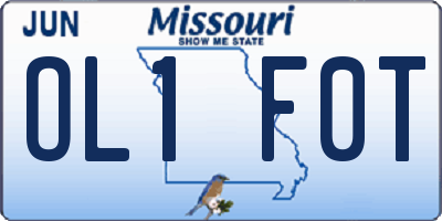 MO license plate OL1F0T