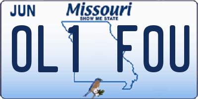 MO license plate OL1F0U