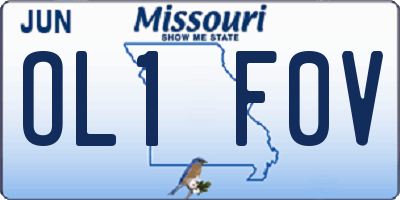 MO license plate OL1F0V