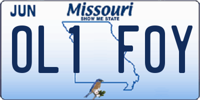 MO license plate OL1F0Y