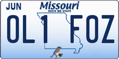 MO license plate OL1F0Z