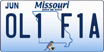 MO license plate OL1F1A