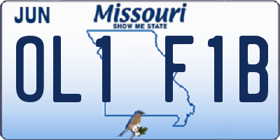 MO license plate OL1F1B