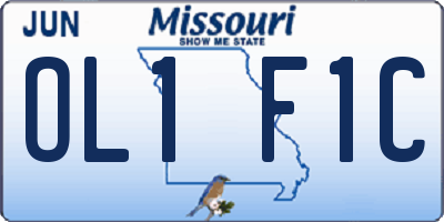 MO license plate OL1F1C