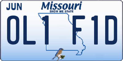 MO license plate OL1F1D