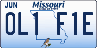 MO license plate OL1F1E