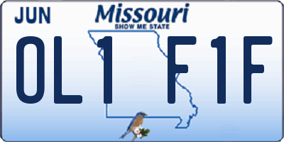 MO license plate OL1F1F