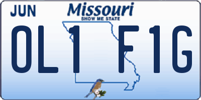 MO license plate OL1F1G