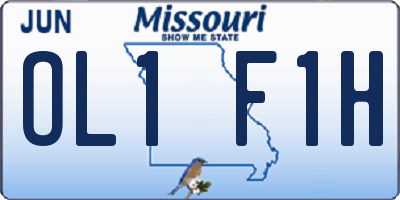 MO license plate OL1F1H