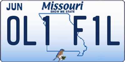 MO license plate OL1F1L