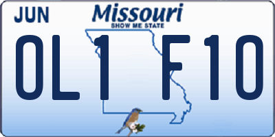 MO license plate OL1F1O