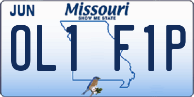 MO license plate OL1F1P
