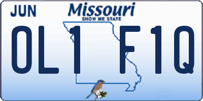 MO license plate OL1F1Q