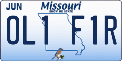 MO license plate OL1F1R