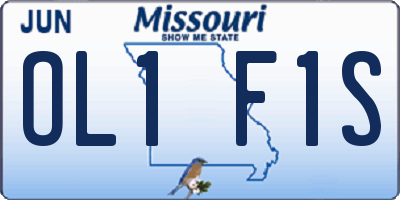 MO license plate OL1F1S
