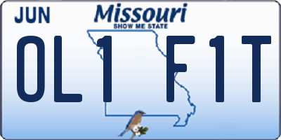 MO license plate OL1F1T