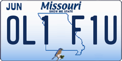 MO license plate OL1F1U