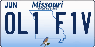 MO license plate OL1F1V